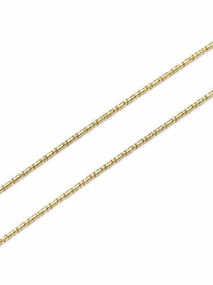 Gradual Three Stone Linear Diamond Bubble Necklace in 14K Yellow Gold