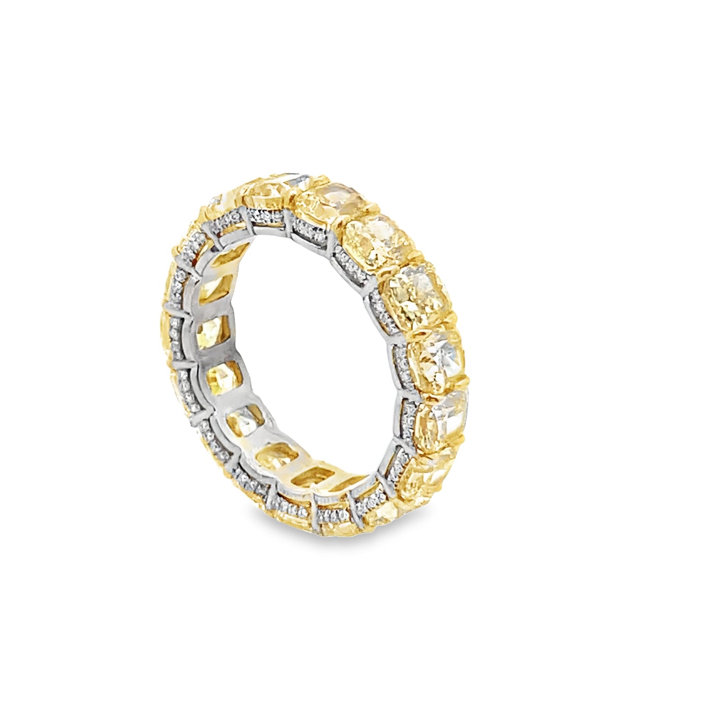 Yellow Diamond Eternity Ring in Platinum