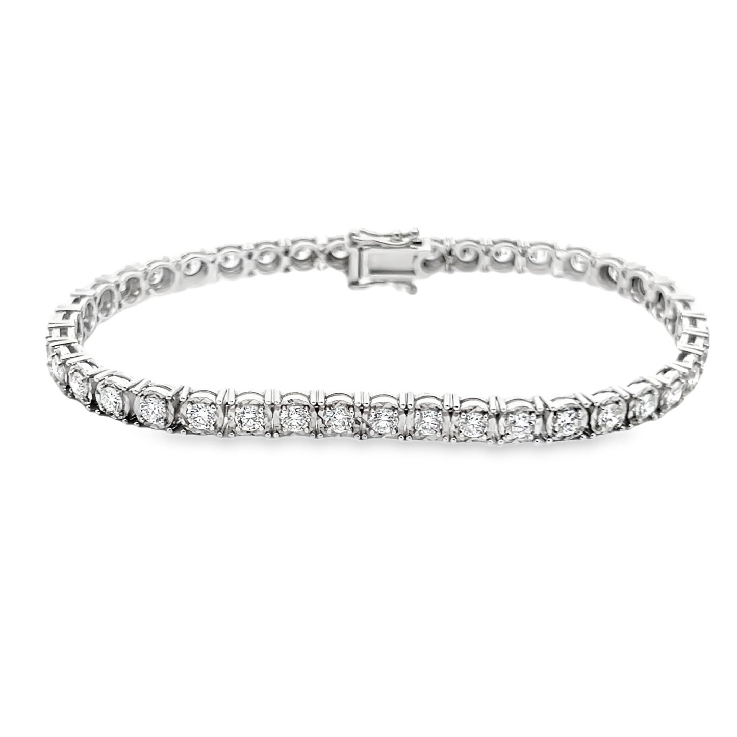 Illusion Set Diamond Tennis Bracelet in 14K Gold