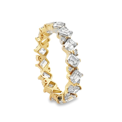 Emerald-Cut Diamond Eternity Ring in 14K Yellow Gold