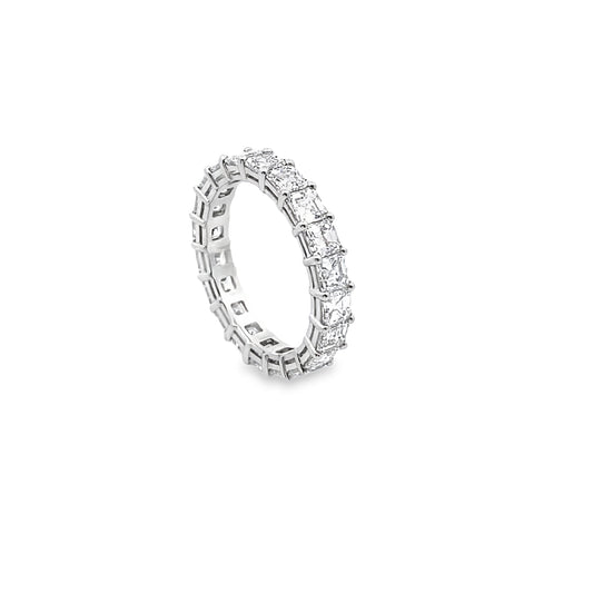 Asscher-Cut Diamond Eternity Ring in Platinum