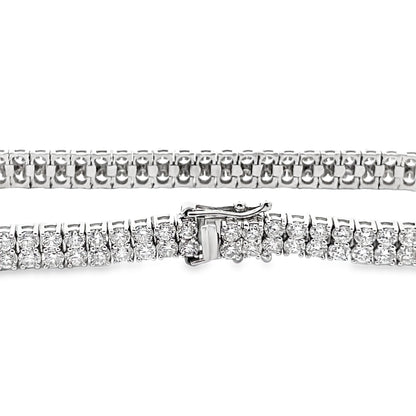 Double Row Diamond Tennis Bracelet in 14K White Gold