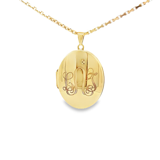 Engraved Locket in 14K Yellow Gold