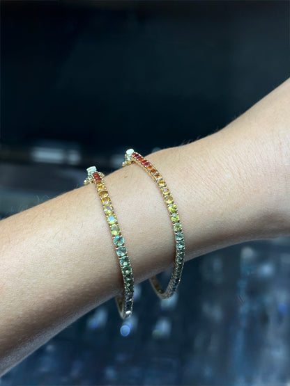 Rainbow Multi Color Sapphire Tennis Bracelet