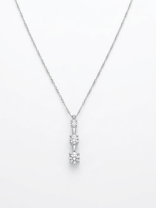 Gradual Linear Diamond Pendant in 14K White Gold