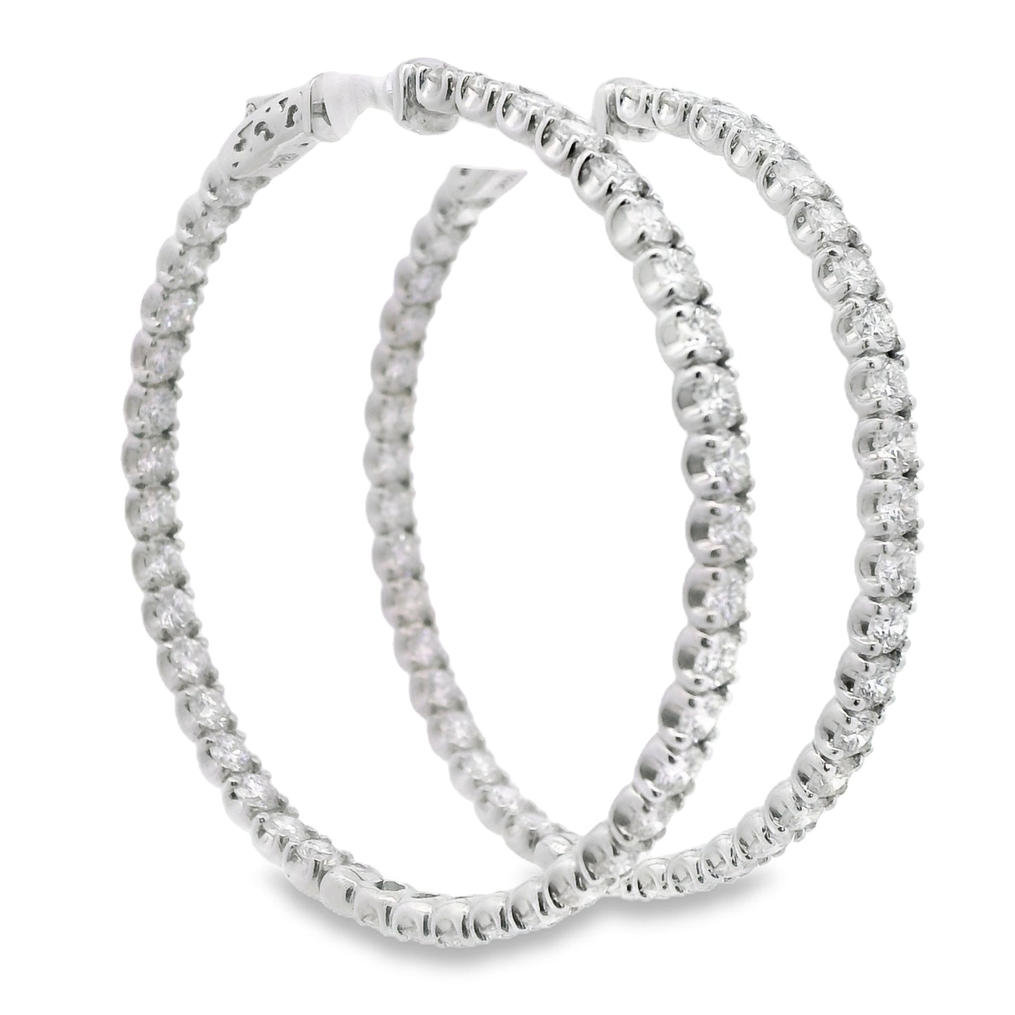 Inside-Out Diamond Hoop Earrings in 14K White Gold