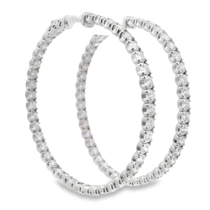 Inside-Out Diamond Hoop Earrings in 14K White Gold