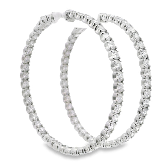 Inside-Out Diamond Hoop Earrings in 14K White Gold