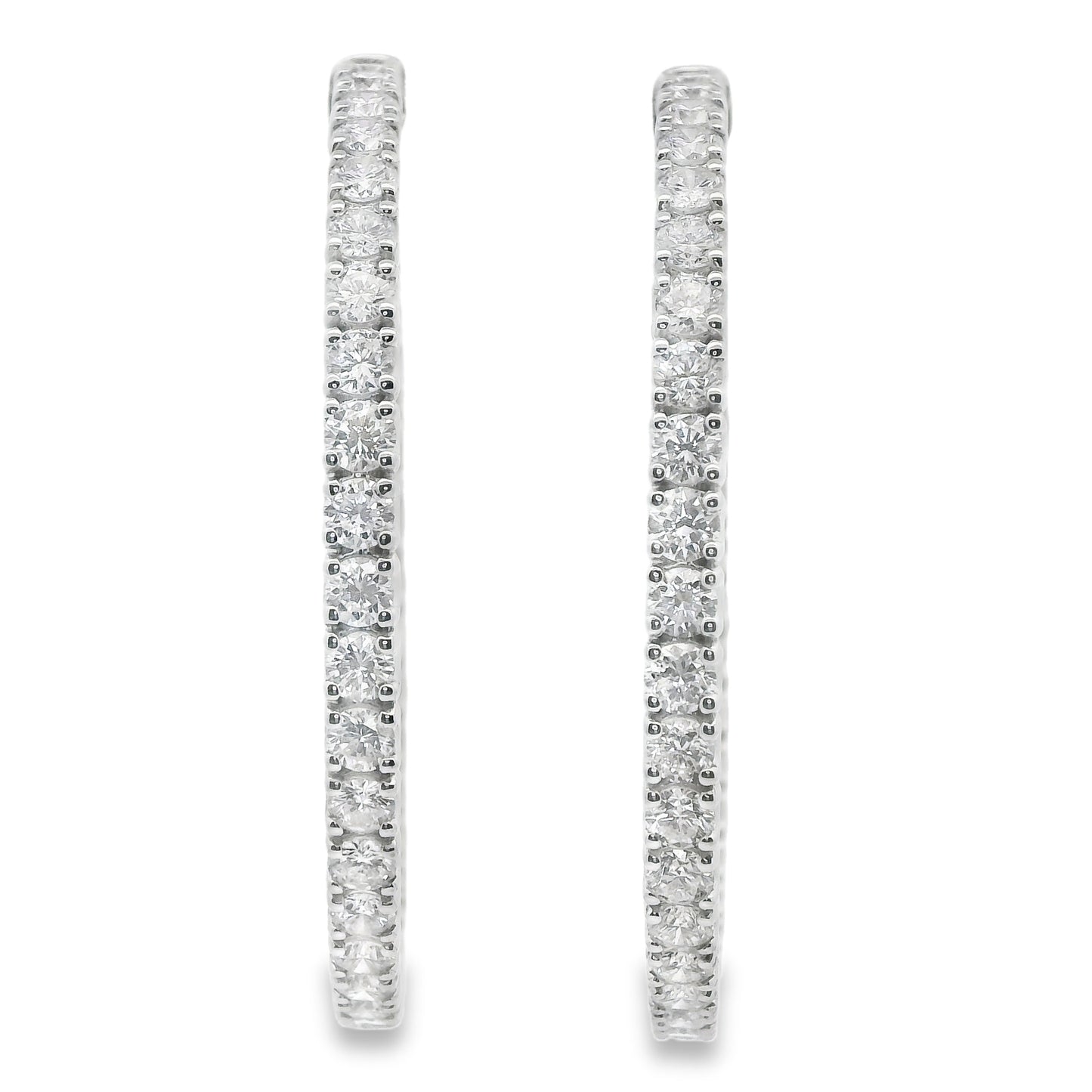 Inside-Out Diamond Hoop Earrings in 14K White Gold
