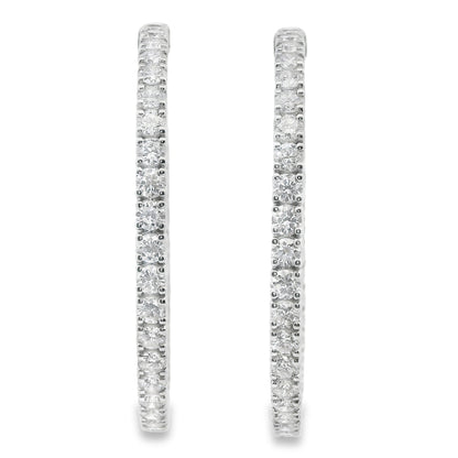 Inside-Out Diamond Hoop Earrings in 14K White Gold