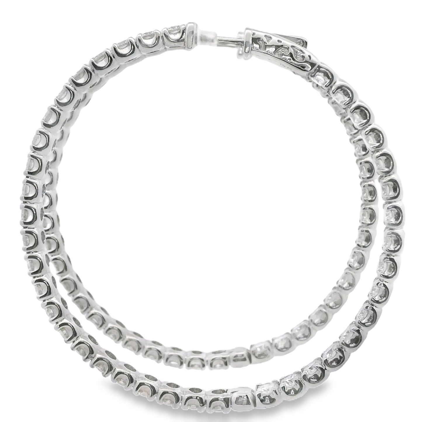 Inside-Out Diamond Hoop Earrings in 14K White Gold