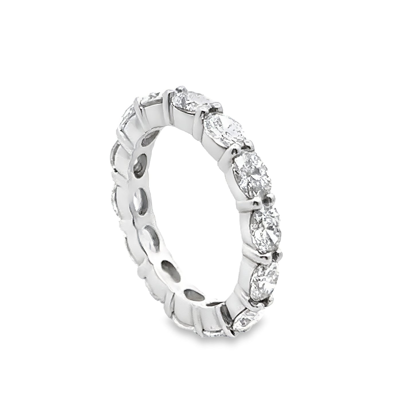 East-West Oval-Cut Diamond Eternity Ring in 14K White Gold
