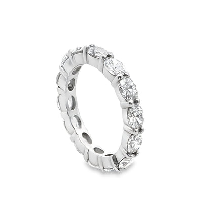 East-West Oval-Cut Diamond Eternity Ring in 14K White Gold