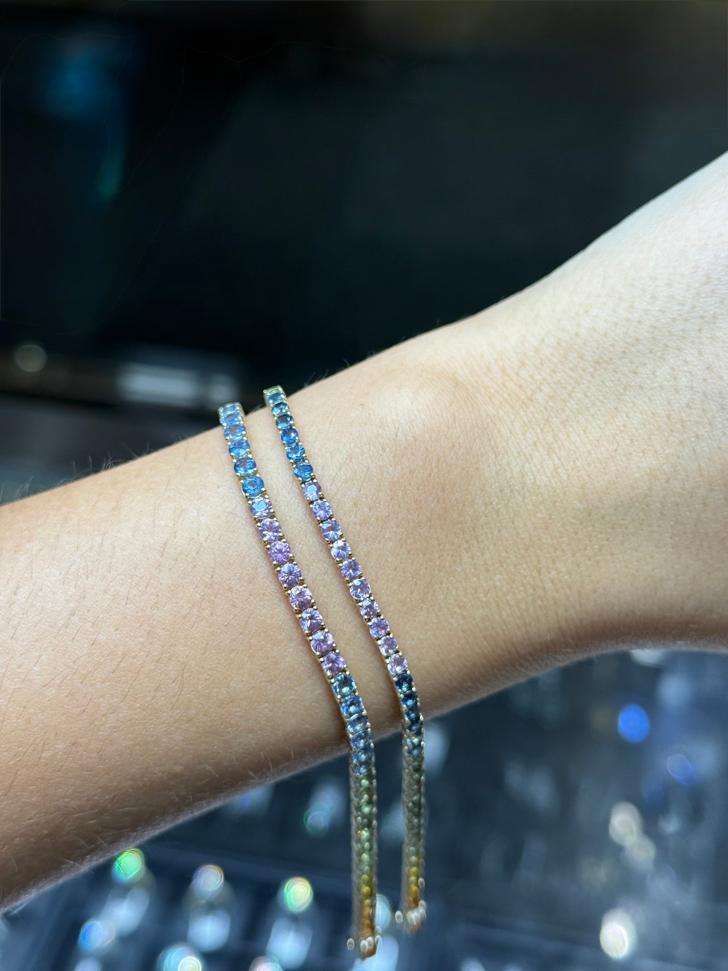 Rainbow Multi Color Sapphire Tennis Bracelet
