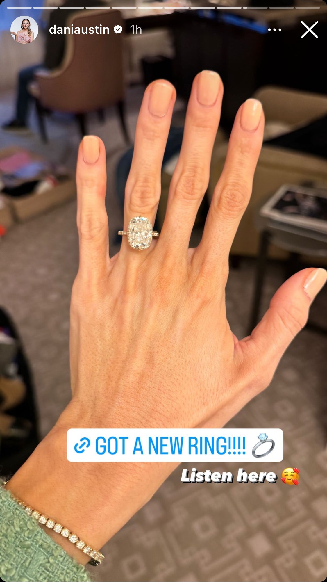 Dani Austin's Elongated Cushion Engagement Ring