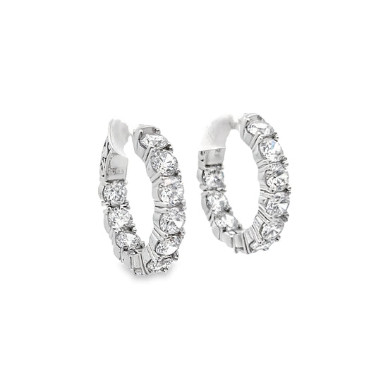 Inside-Out Diamond Hoop Earrings in 14K White Gold