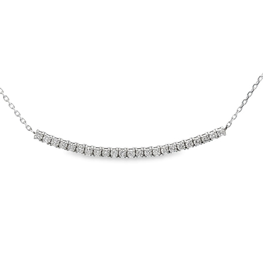 Diamond Bar Necklace in 14K White Gold