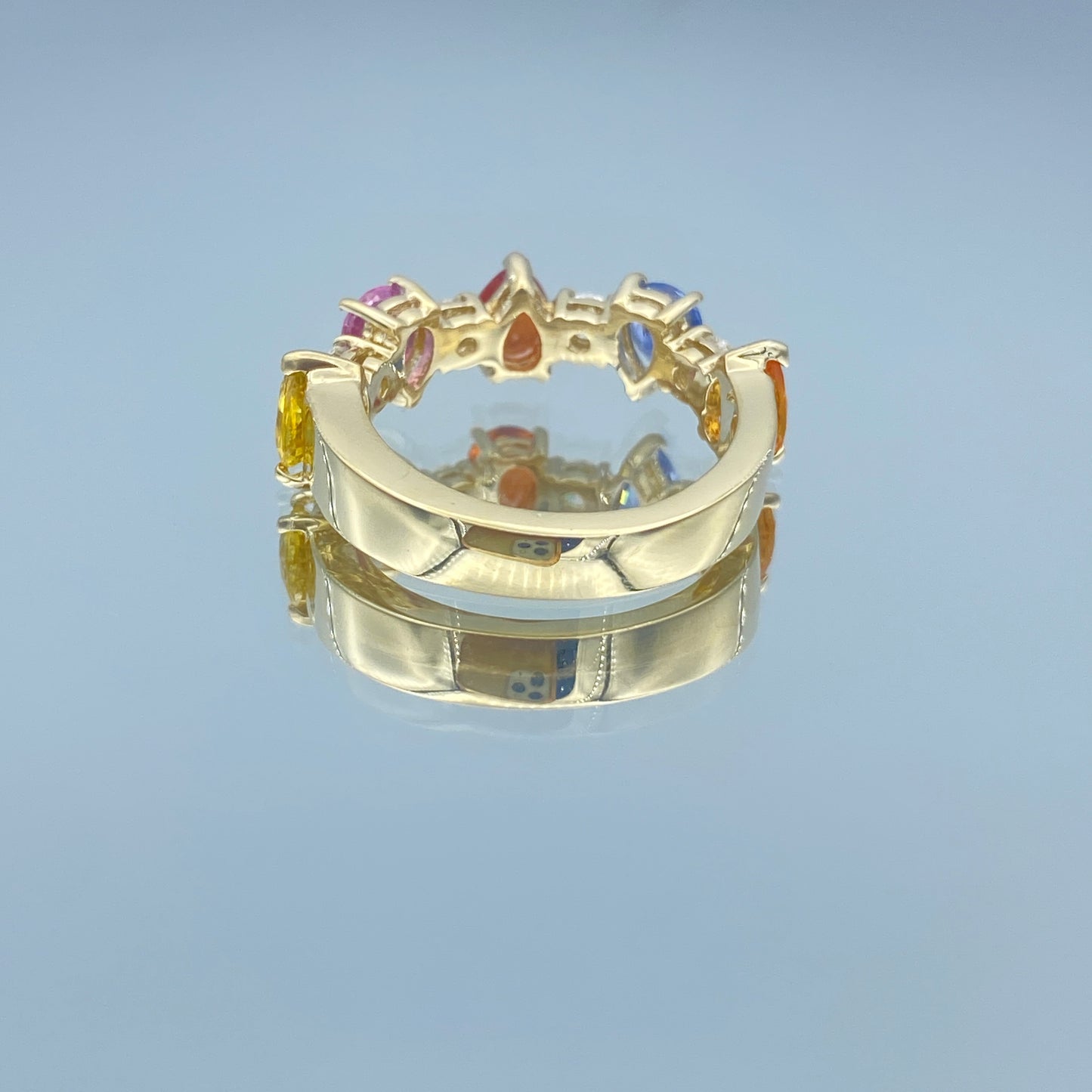 Multicolored Gemstone Ring in 14K Yellow Gold