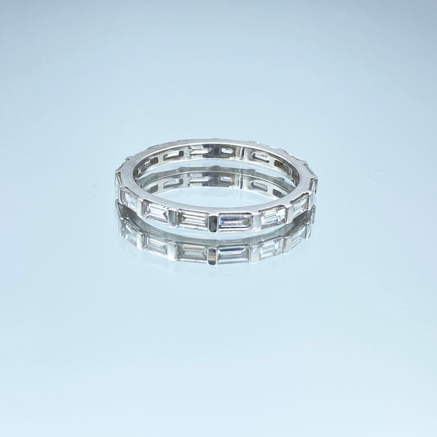 Baguette-Cut Diamond Eternity Ring in 14K White Gold - L and L Jewelry