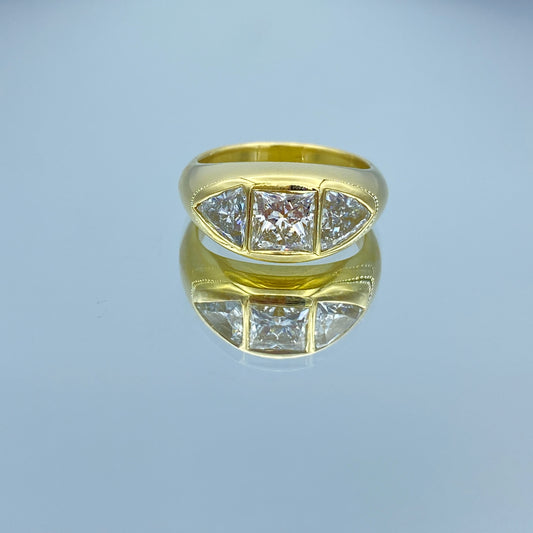 Bezel set three stone diamond ring - L and L Jewelry