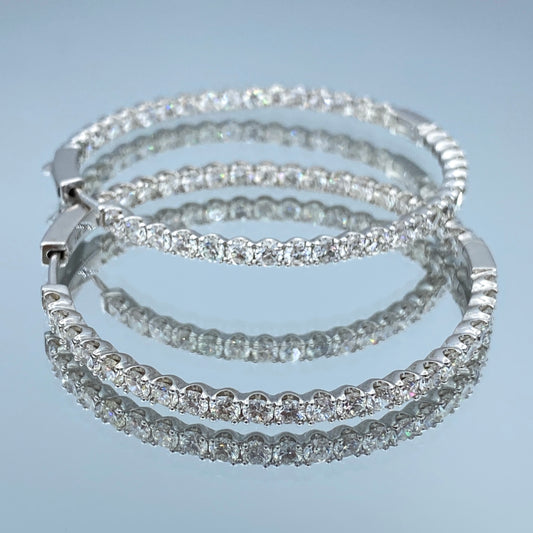 Inside-Out Diamond Hoop Earrings in 14K White Gold