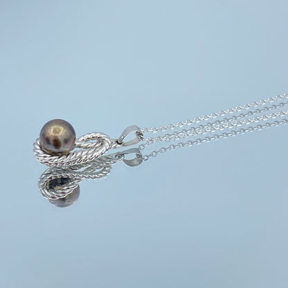 Brown Pearl Necklace in 14K White Gold - L and L Jewelry