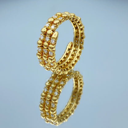 Flexible Diamond and 14K Yellow Gold Wraparound Ring - L and L Jewelry