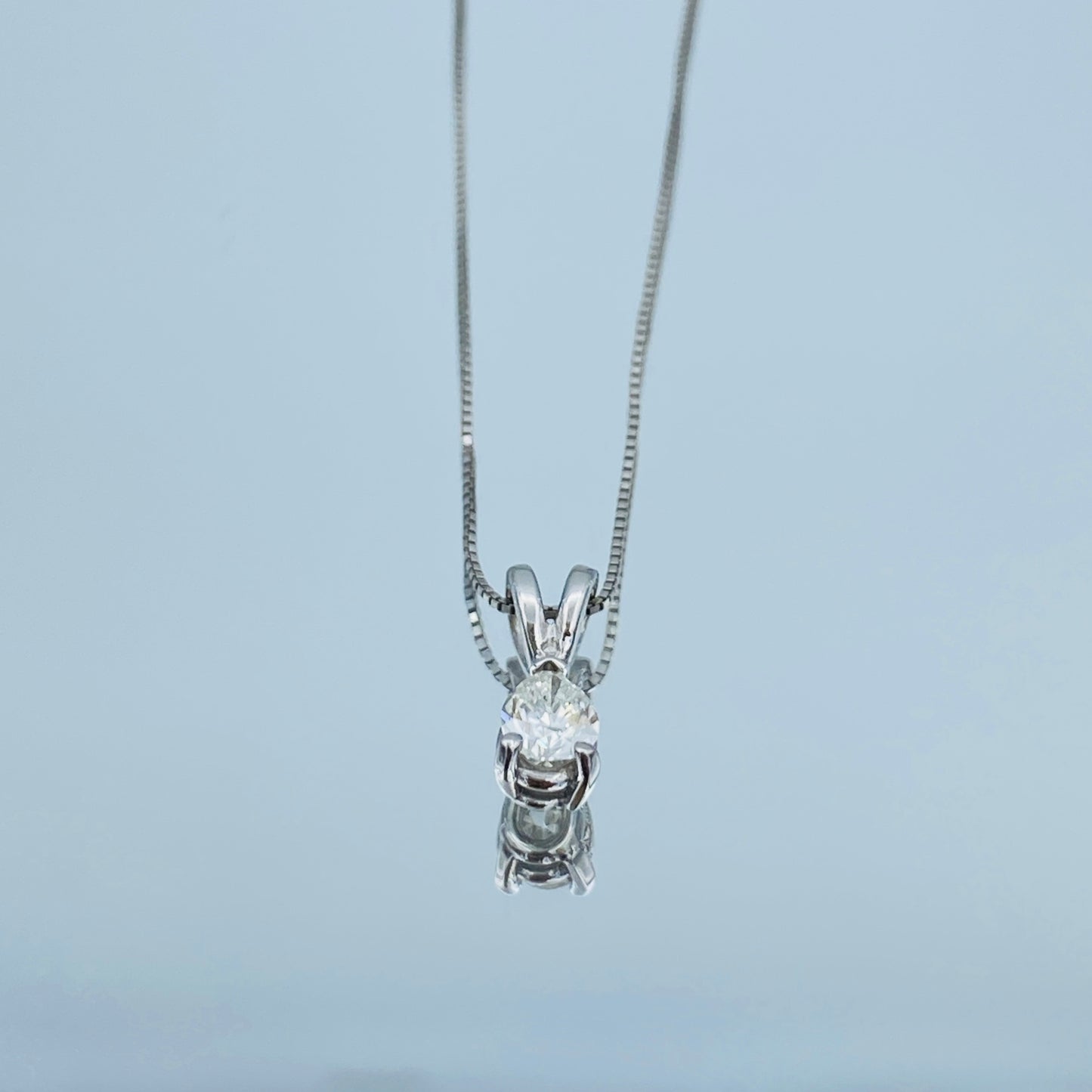 Pear-Cut Diamond Pendant in 14K White Gold - L and L Jewelry