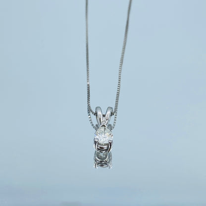 Pear-Cut Diamond Pendant in 14K White Gold - L and L Jewelry