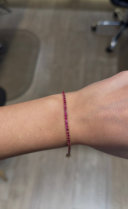 Ruby Tennis Bracelet in 14K Gold