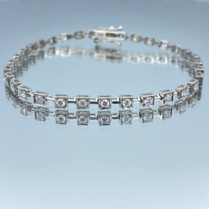 Tennis Diamond Bracelet in 14K White Gold - L and L Jewelry