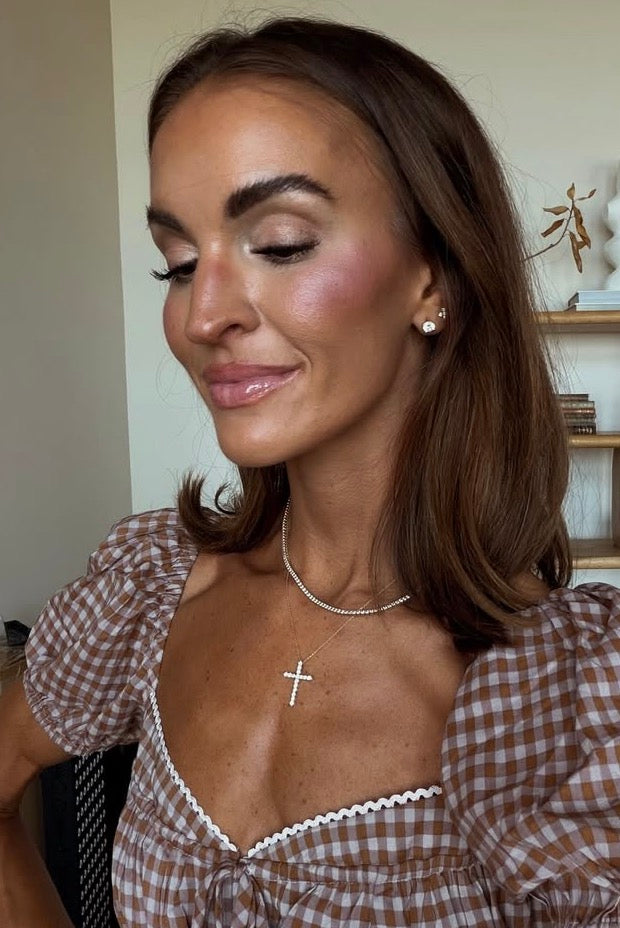 LKS Diamond Tennis Necklace in 14K Yellow Gold