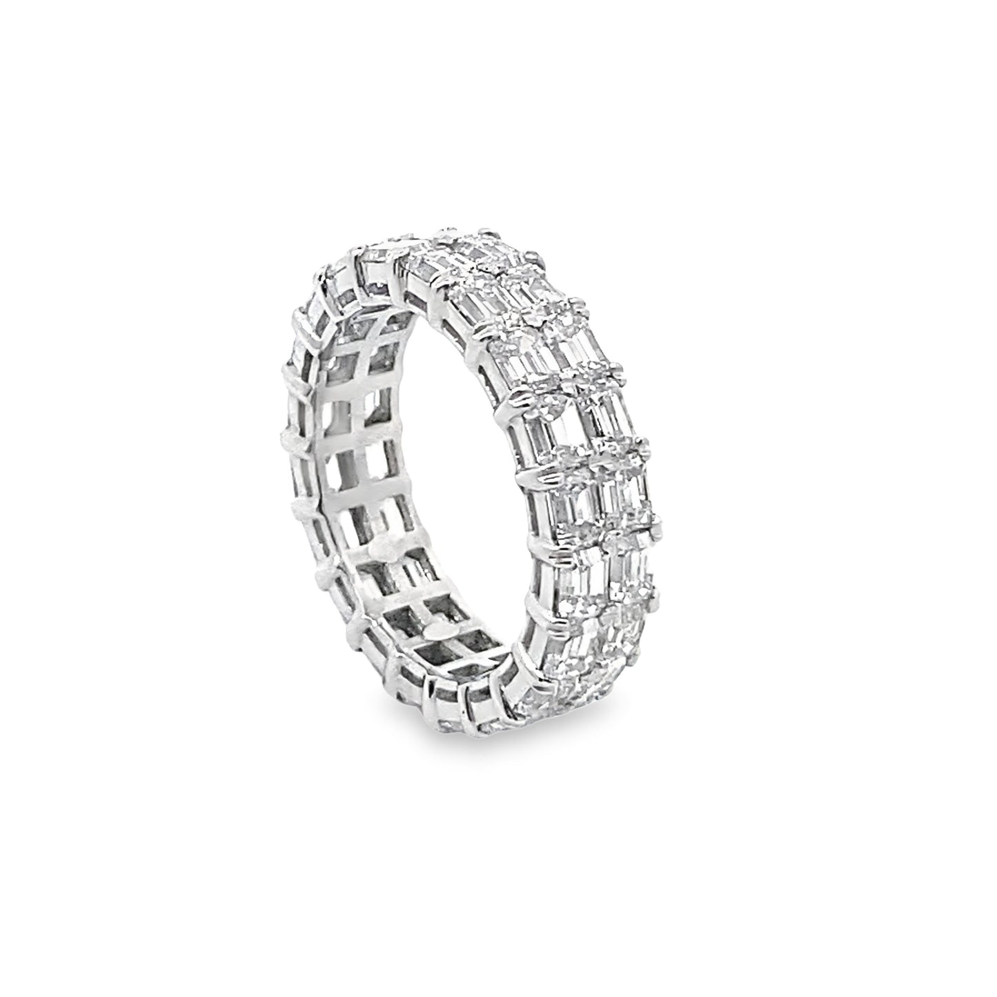 Double Row Diamond Eternity Ring in Platinum