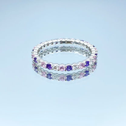 Birthstone Eternity Ring in 14K White Gold - L and L Jewelry