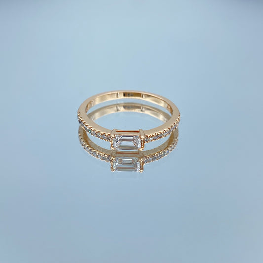 Baguette-Cut Diamond Ring in 14K Rose Gold - L and L Jewelry