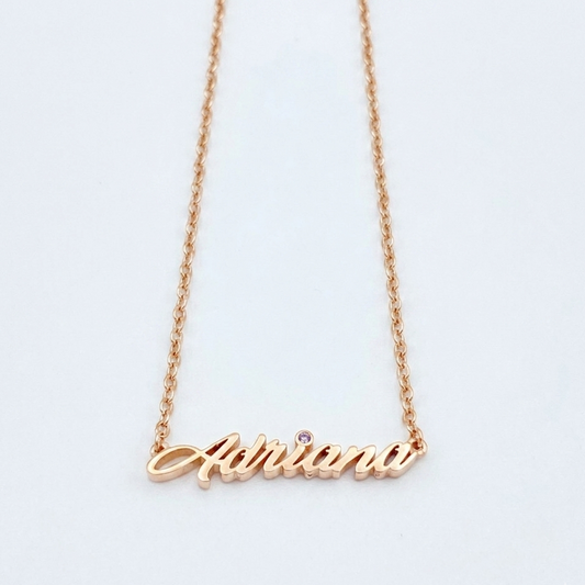 Script Name Necklace in 14K Rose Gold