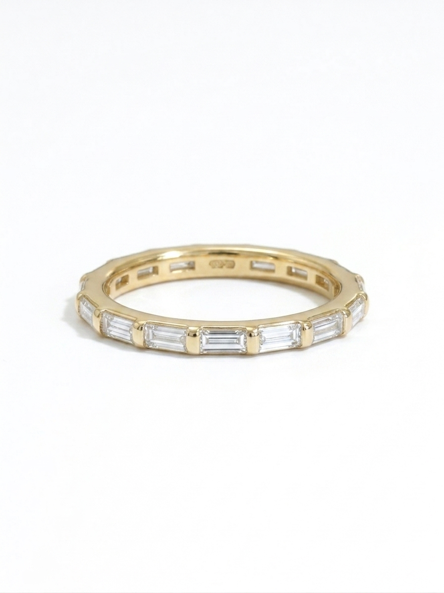 Baguette-Cut Diamond Eternity Ring in 14K White Gold