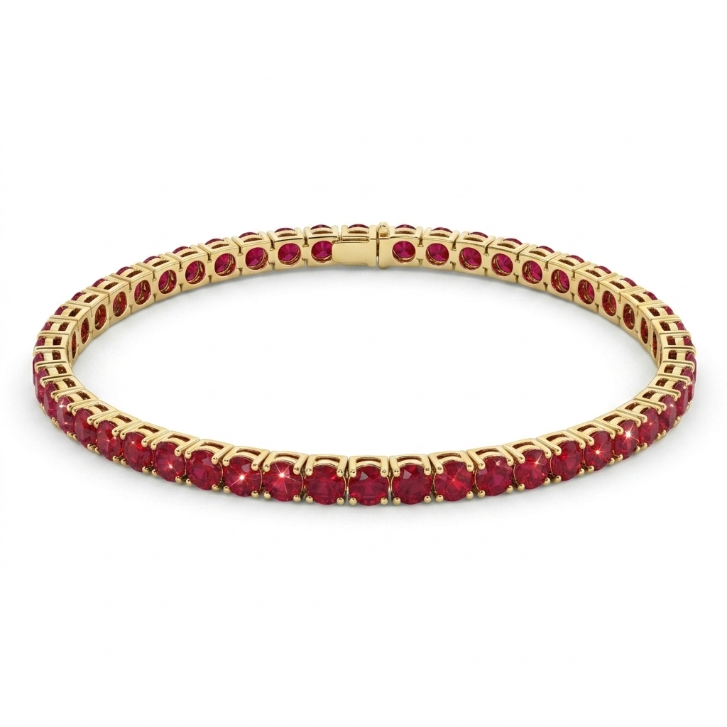 Ruby Tennis Bracelet in 14K Gold