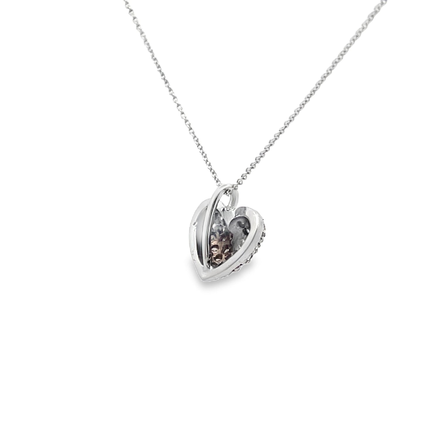 Diamond Heart Necklace in 14K White Gold