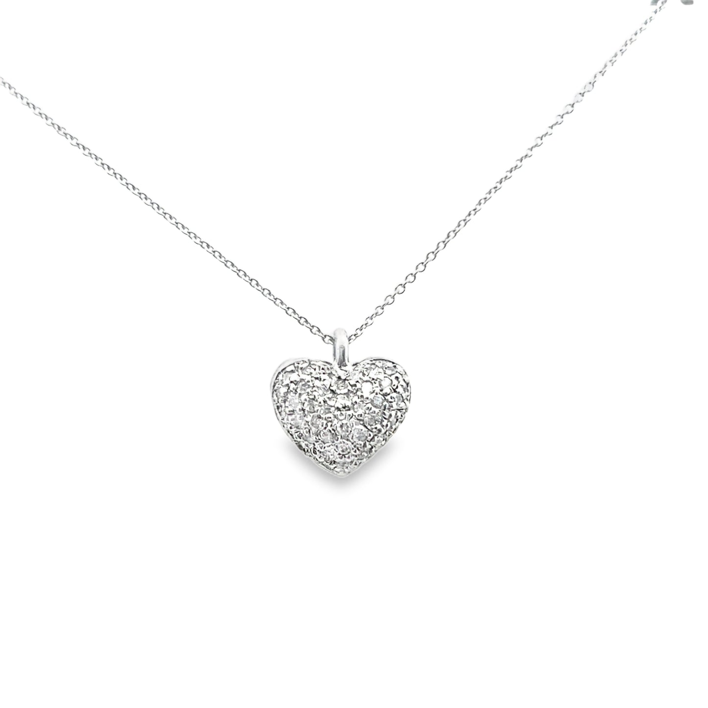 Diamond Heart Necklace in 14K White Gold