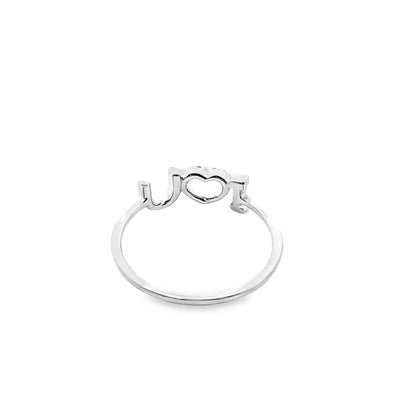 Diamond “I love you” Ring in 14K White Gold