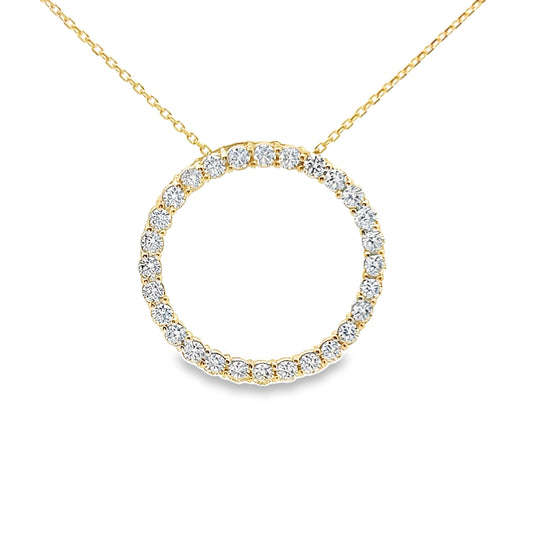 Diamond Circle Infinity Pendant Necklace in 14K Yellow Gold