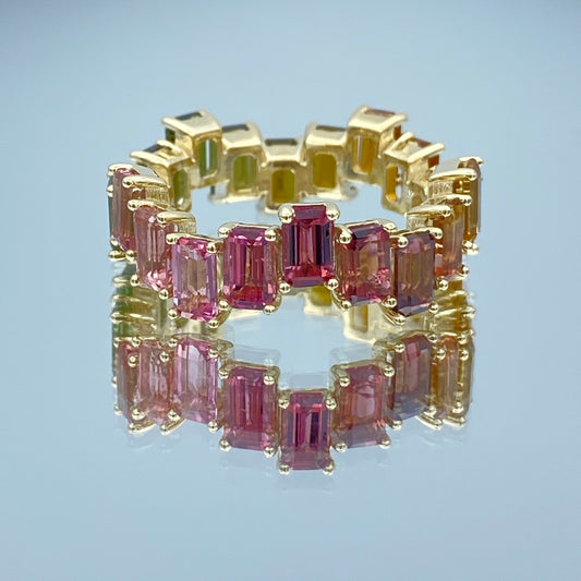 Tourmaline Eternity Ring in 14K Rose Gold - L and L Jewelry