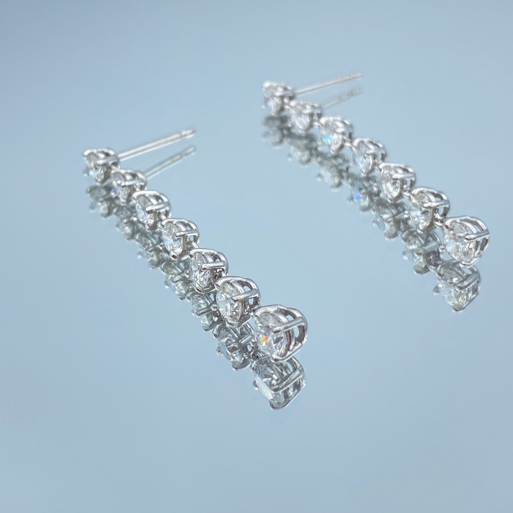 Round-Brilliant Cut Diamond Dangle Earrings - L and L Jewelry