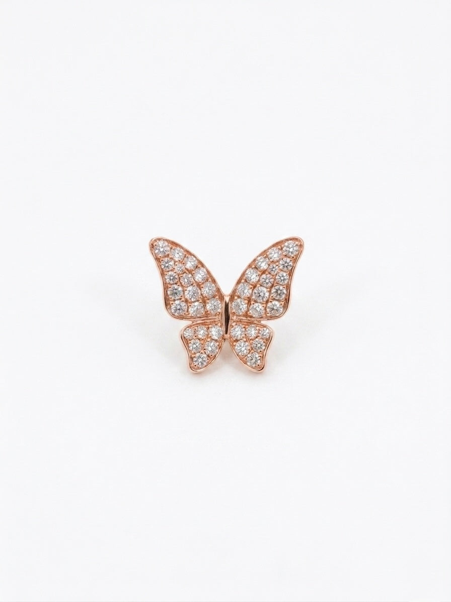 Butterfly Diamond Pendant in 14K Rose Gold