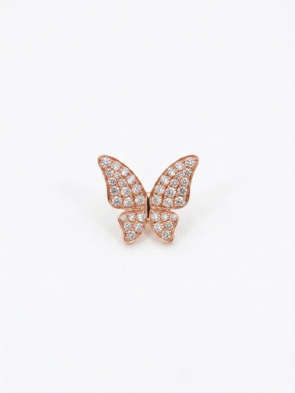 Butterfly Diamond Pendant in 14K Rose Gold
