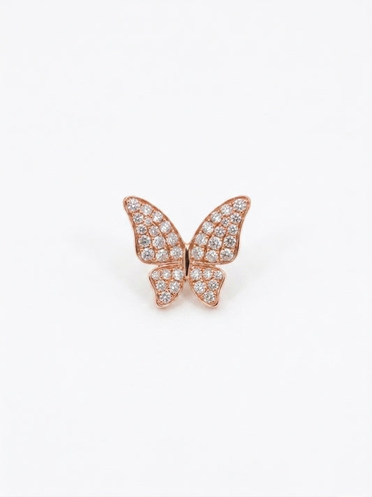 Butterfly Diamond Pendant in 14K Rose Gold