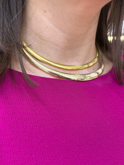 Omega Necklace in 14K and 18K Yellow Gold
