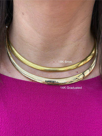 Omega Necklace in 14K and 18K Yellow Gold
