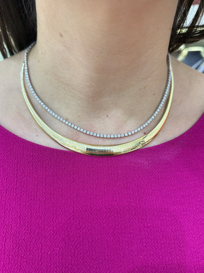 Omega Necklace in 14K and 18K Yellow Gold